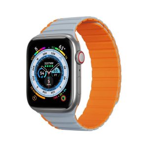 DUX DUCIS LD szilikon szíj Apple Watch 42/44/45mm szürke/narancssárga