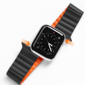 DUX DUCIS Chain - mágneses szilikon szíj Apple Watch 49mm fekete