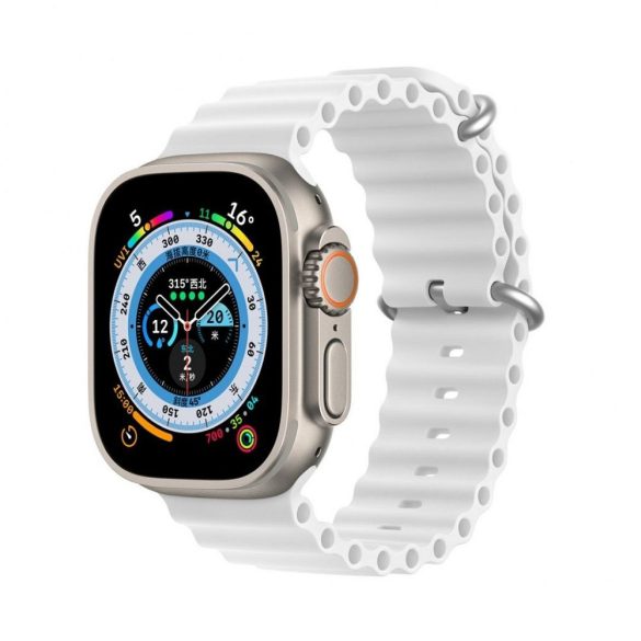 DUX DUCIS Ocean Wave - sport szilikon szíj Apple Watch 38/40/41mm fehér