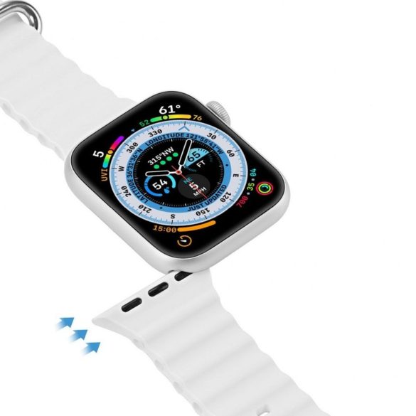 DUX DUCIS Ocean Wave - sport szilikon szíj Apple Watch 38/40/41mm fehér
