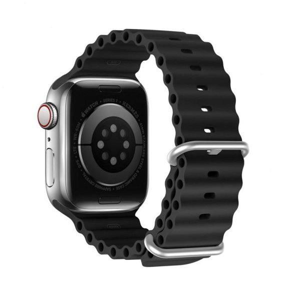DUX DUCIS Ocean Wave - sport szilikon szíj Apple Watch 38/40/41mm fekete
