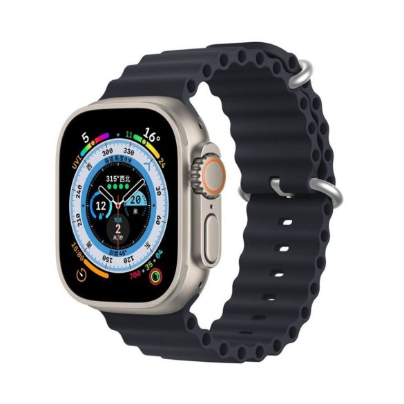 DUX DUCIS Ocean Wave - sport szilikon szíj Apple Watch 42/44/45mm grafit