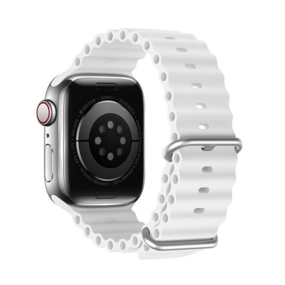 DUX DUCIS Ocean Wave - sport szilikon szíj Apple Watch 42/44/45mm fehér