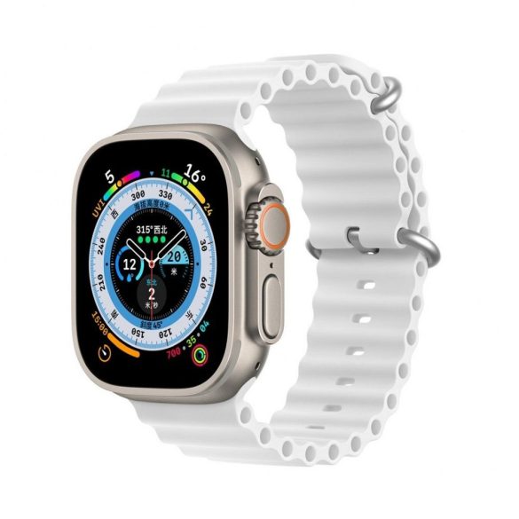 DUX DUCIS Ocean Wave - sport szilikon szíj Apple Watch 42/44/45mm fehér