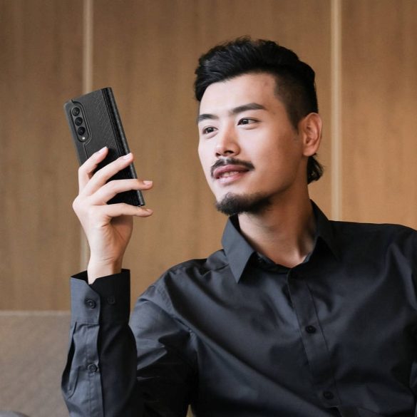 DUX DUCIS Bril - PU bőr tok Samsung Galaxy Z Fold4 5G fekete