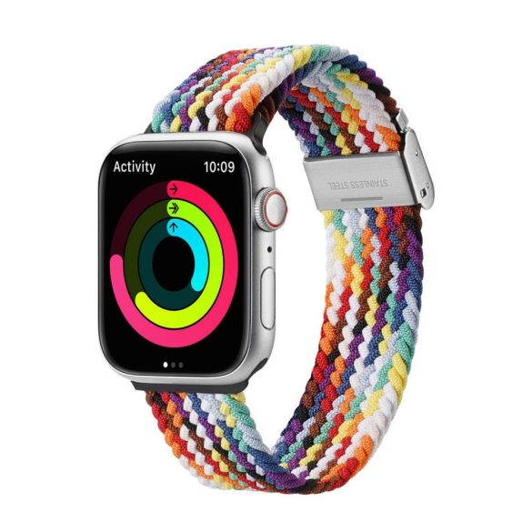 DUX DUCIS Mixture II - nyúlékony fonott szíj Apple Watch 38/40/41mm szivárvány színű