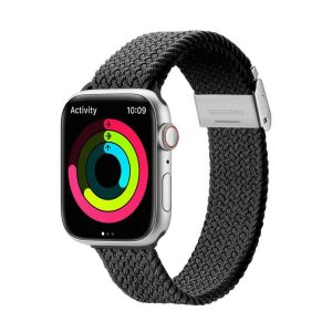 DUX DUCIS Mixture II - nyújtható fonott szíj Apple Watch 38/40/41mm fekete