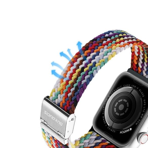 DUX DUCIS Mixture II - nyújtható fonott pánt Apple Watch 42/44/45mm szivárványszínű