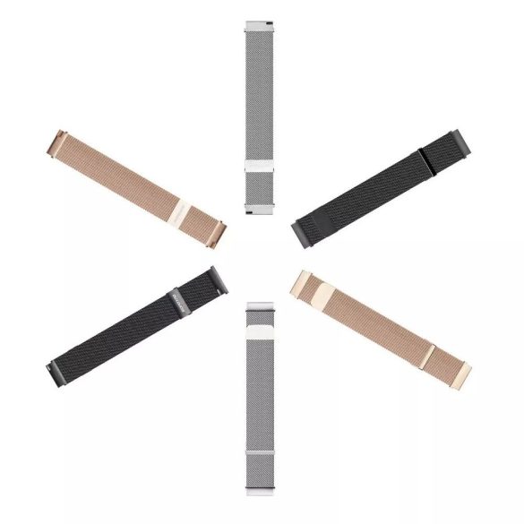 DUX DUCIS Milanese - rozsdamentes acél mágneses szíj Samsung Galaxy Watch / Huawei Watch / Honor Watch (20mm-es szíj) fekete