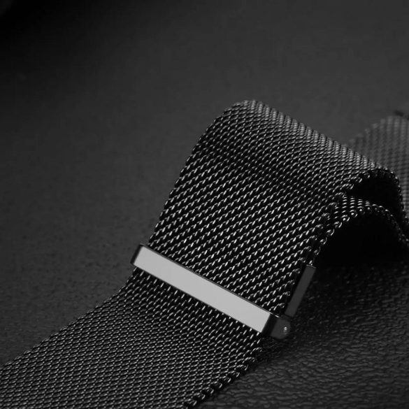 DUX DUCIS Milanese - rozsdamentes acél mágneses szíj Samsung Galaxy Watch / Huawei Watch / Honor Watch (20mm-es szíj) fekete