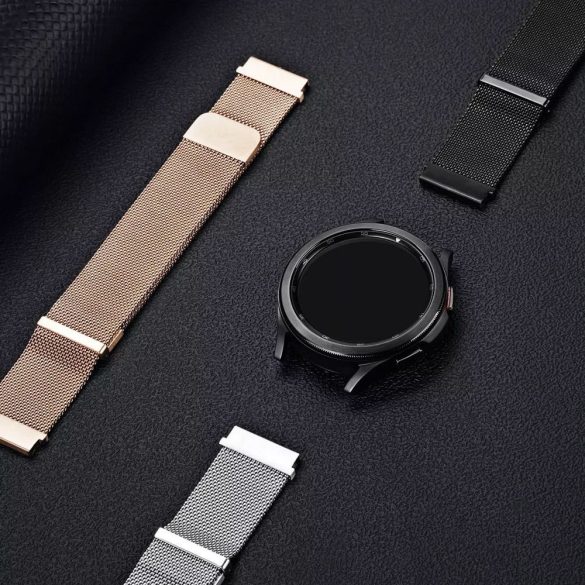 DUX DUCIS Milanese - rozsdamentes acél mágneses szíj Samsung Galaxy Watch / Huawei Watch / Honor Watch (20mm-es szíj) fekete