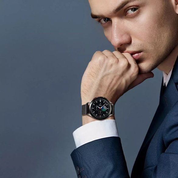 DUX DUCIS Milanese - rozsdamentes acél mágneses szíj Samsung Galaxy Watch / Huawei Watch / Honor Watch (20mm-es szíj) fekete
