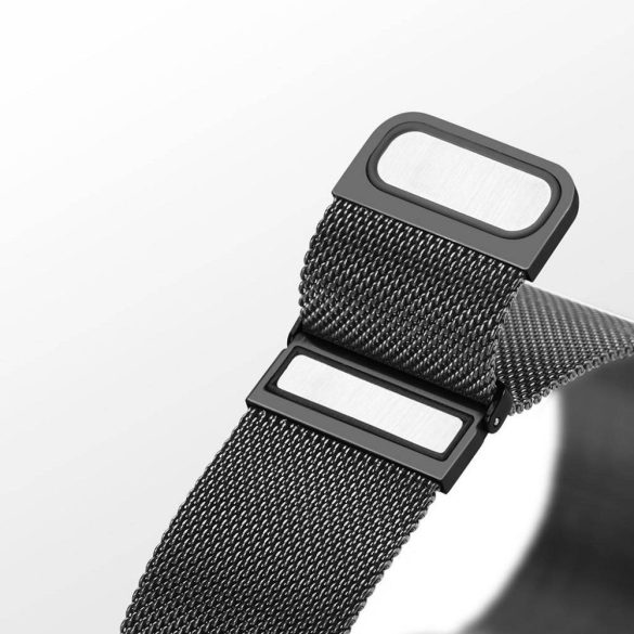 DUX DUCIS Milanese - rozsdamentes acél mágneses szíj Samsung Galaxy Watch / Huawei Watch / Honor Watch / Xiaomi Watch (22mm-es szíj) fekete