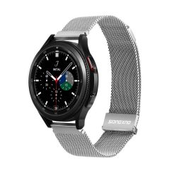   DUX DUCIS Milanese - rozsdamentes acél mágneses szíj Samsung Galaxy Watch / Huawei Watch / Honor Watch / Xiaomi Watch (22mm-es szíj) ezüst színben