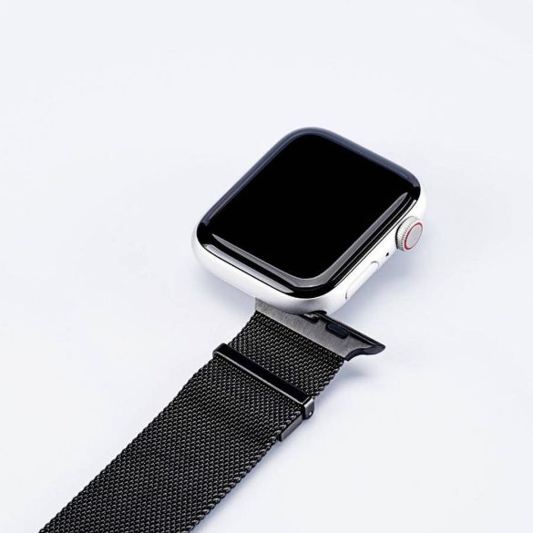 DUX DUCIS Milanese - rozsdamentes acél mágneses szíj Apple Watch 42/44/45mm fekete