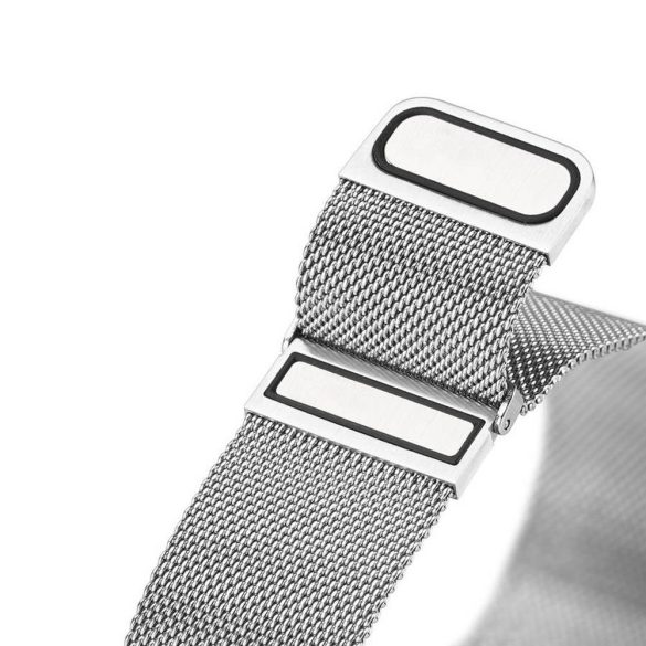 DUX DUCIS Milanese - rozsdamentes acél mágneses szíj Apple Watch 42/44/45mm ezüst