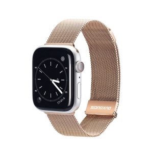 DUX DUCIS Milanese - rozsdamentes acél mágneses szíj Apple Watch 42/44/45mm arany