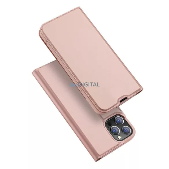 DUX DUCIS könyvtok SKIN PRO IPHONE 13 Pro Max-hoz rózsaszín