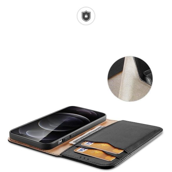 DUX DUCIS Hivo - Bőr tok pénztárcával Apple iPhone 13 Pro fekete