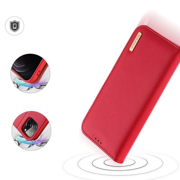 DUX DUCIS Hivo - Bőr tok pénztárcával Apple iPhone 13 Pro Max czerwone
