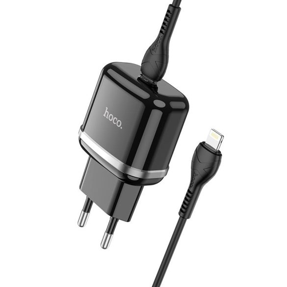 HOCO töltő Type-C PD 20W gyors töltés Victorious kábellel iPhone Lightning 8-pin N24 fekete