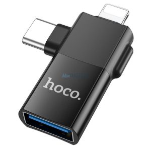 Hoco UA17 adapter Type-C/Lightning - USB-A OTG - fekete