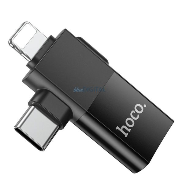 Hoco UA17 adapter Type-C/Lightning - USB-A OTG - fekete