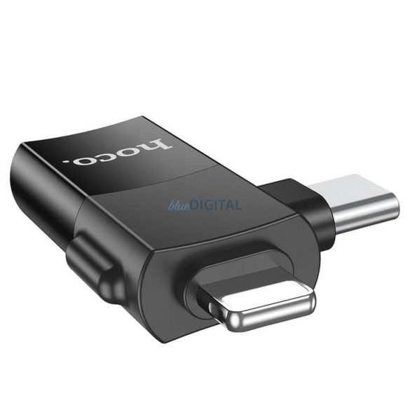 Hoco UA17 adapter Type-C/Lightning - USB-A OTG - fekete