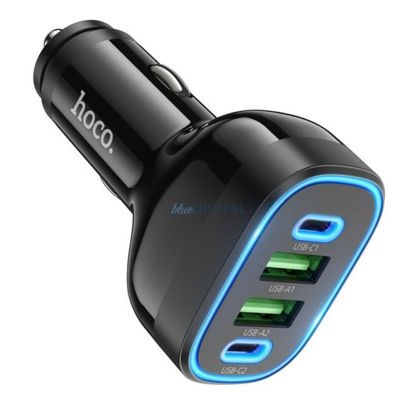 HOCO autós töltő 2x USB A + 2x Typ C PD 72W Útmutató NZ11 fekete