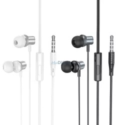   HOCO drót fülhallgató 3,5 mm-es jack mikrofonnal M110 fém szürke