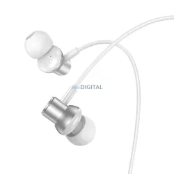   HOCO drót fülhallgató 3,5 mm-es jack mikrofonnal M110 ezüst