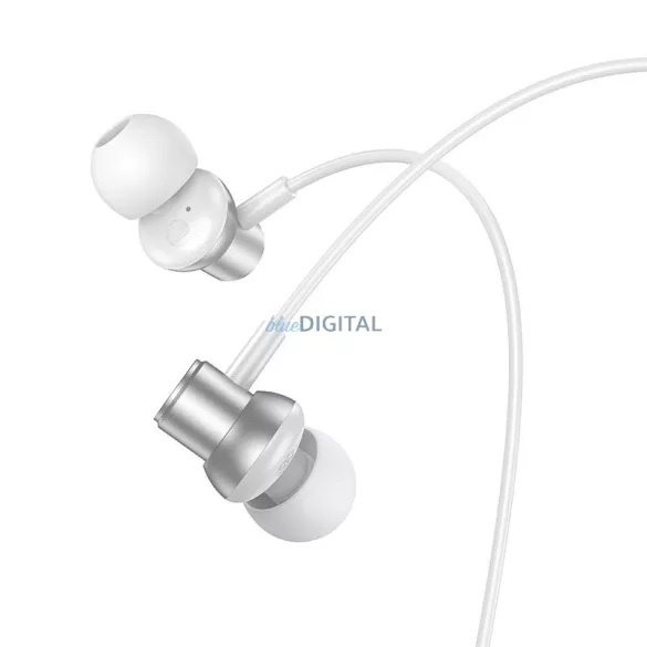 HOCO drót fülhallgató 3,5 mm-es jack mikrofonnal M110 ezüst