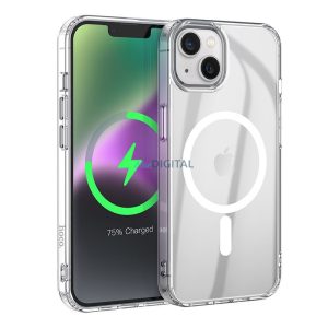 HOCO Mágneses légzsák esésgátló tok Magsafe kompatibilis iPhone 15 PLUS átlátszó