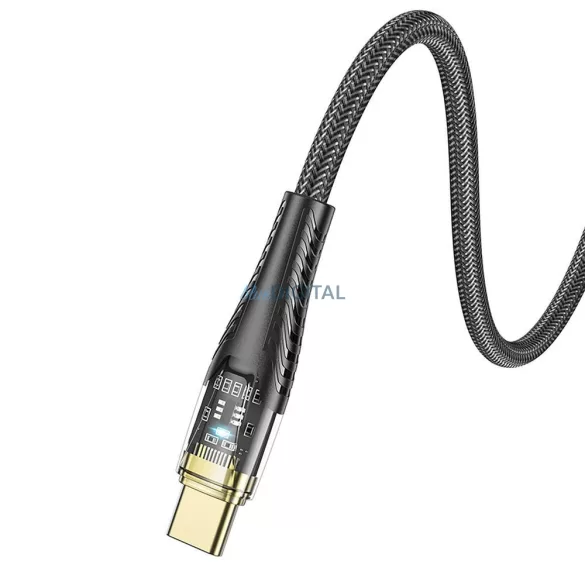 HOCO C típusú kábel C típusú kábelre 3A 60W U121 1,2 m fekete