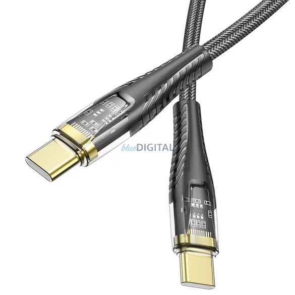 HOCO C típusú kábel C típusú kábelre 3A 60W U121 1,2 m fekete