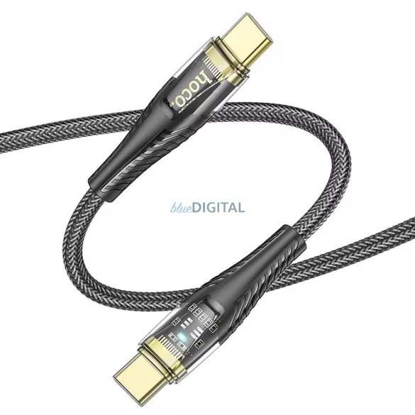 HOCO C típusú kábel C típusú kábelre 3A 60W U121 1,2 m fekete