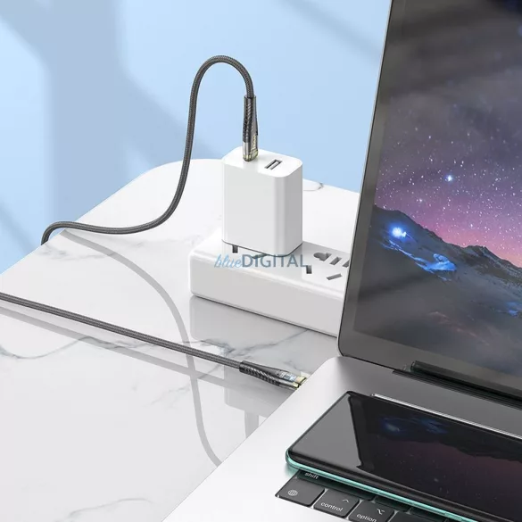 HOCO C típusú kábel C típusú kábelre 3A 60W U121 1,2 m fekete
