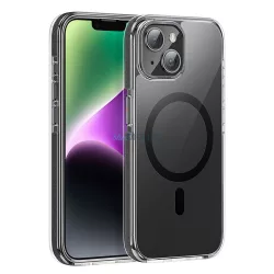   HOCO AS6 leesésgátló tok Magsafe kompatibilis iPhone 15 átlátszó fekete