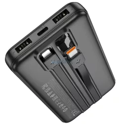   HOCO J118 powerbank 10 000mAh Type-C és Lightning kábellel - fekete