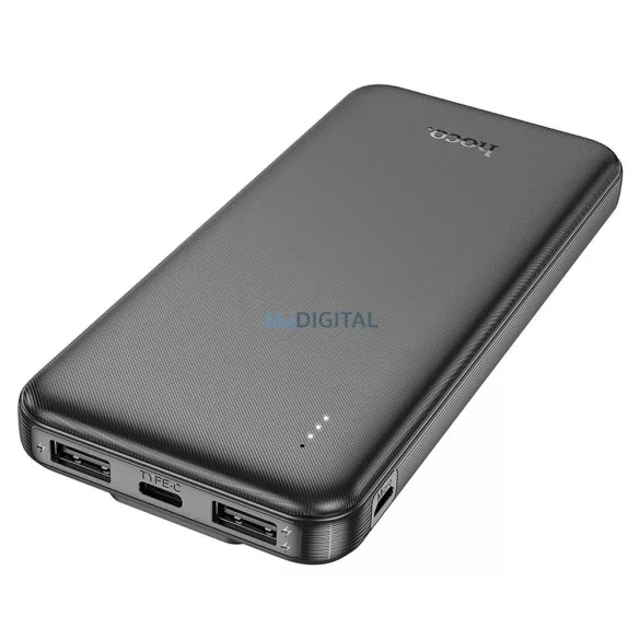 HOCO J118 powerbank 10 000mAh Type-C és Lightning kábellel - fekete