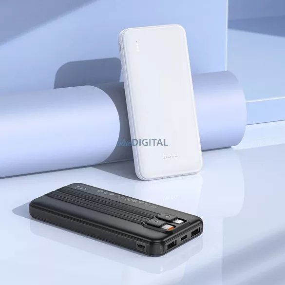 HOCO J118 powerbank 10 000mAh Type-C és Lightning kábellel - fekete
