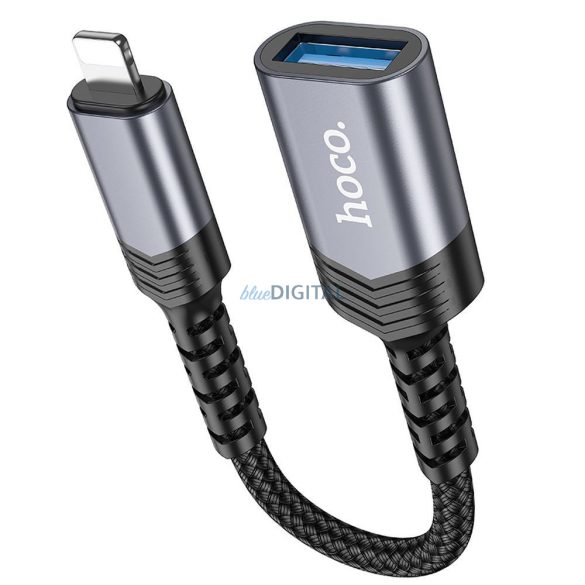 HOCO adapter iPhone Lightning 8 tűs (apa) USB (női) 3.0 UA24 fekete