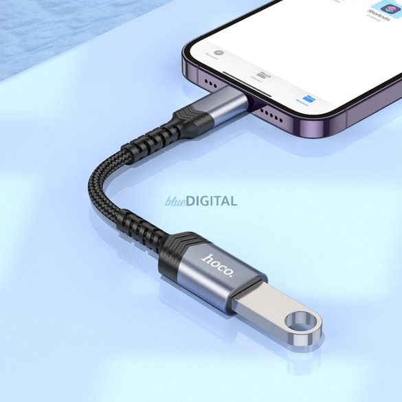 HOCO adapter iPhone Lightning 8 tűs (apa) USB (női) 3.0 UA24 fekete