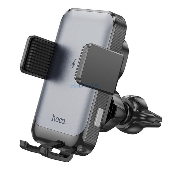 HOCO autós telefontartó a szellőzőnyílásra rögzíthetőhoz + szélvédő / középkonzol kábelezés töltés 15W Climber HW9 fekete