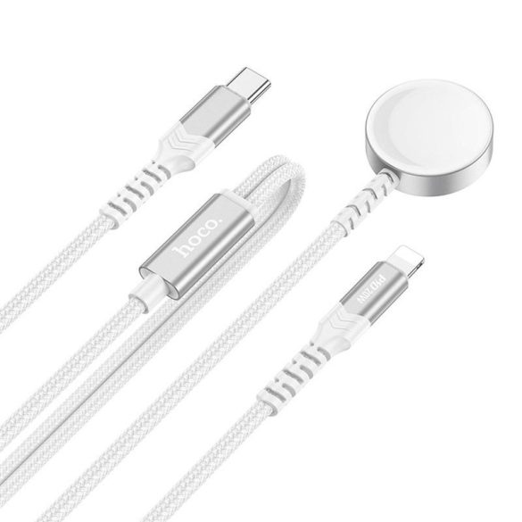 HOCO vezeték nélküli töltő 2in1 Apple Watch + töltőkábel iPhone CW54 fehér