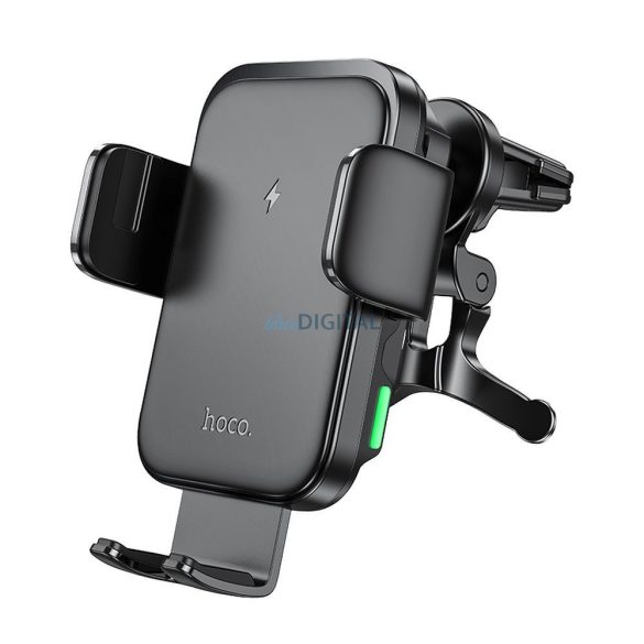 HOCO autós telefontartó a szellőzőnyílásra vezeték nélküli töltés Jenny HW10 fekete
