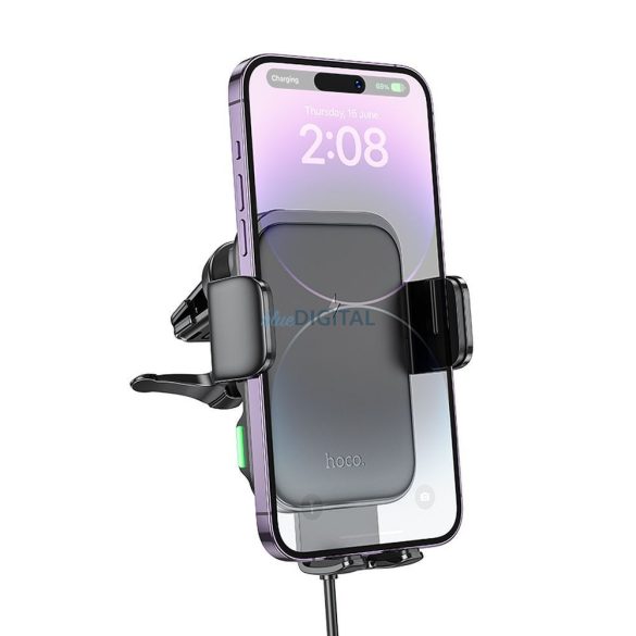 HOCO autós telefontartó a szellőzőnyílásra vezeték nélküli töltés Jenny HW10 fekete
