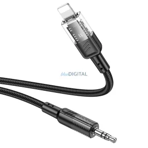HOCO kábel AUX Audio Jack 3,5mm és Lightninng 8-pin UPA27 1,2m fekete