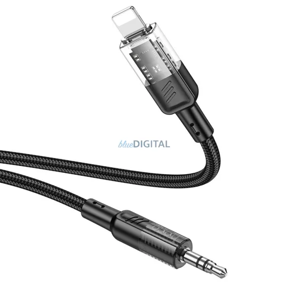 HOCO kábel AUX Audio Jack 3,5mm és Lightninng 8-pin UPA27 1,2m fekete
