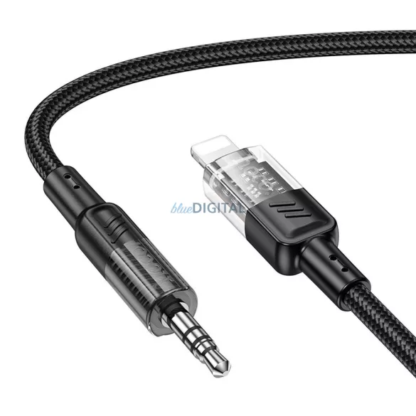 HOCO kábel AUX Audio Jack 3,5mm és Lightninng 8-pin UPA27 1,2m fekete